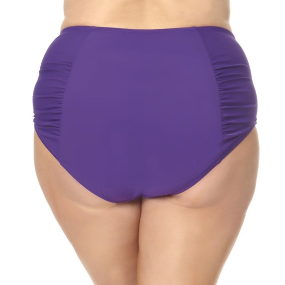 NWT! PURPLE TERRA & SKY 2X Plus Size High Rise Tummy Control Solid Bikini Bottom - Picture 10 of 10